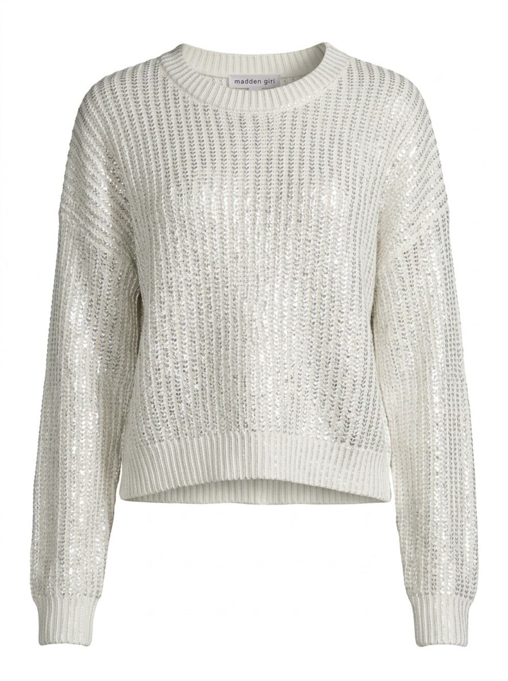 NWT Madden Girl Crew Neck Knit Stretch Relaxed Fit Sweater Women Size XL